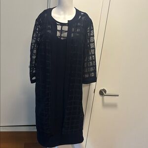 Navy blue Sheer Overlay Dress